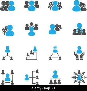 Leader and Boss icons. Business and People concept. Illustration vector collection set. Sign and Symbol theme. Stock Vector