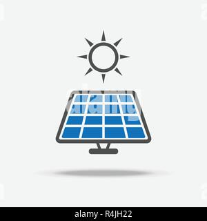 Solar cell logo and icon. Power and Energy saving concept. Illustration vector collection set. Sign and Symbol theme. Stock Vector