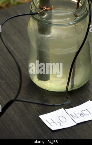 Electrolysis project step by step Stock Photo