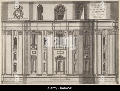 Speculum Romanae Magnificentiae: St. Peter's. Artist: Vincenzo Luchino (Italian, active Rome and Venice from 1552, died Venice (?), 1569/71). Dimensions: Plate: 15 3/16 x 21 7/16 in. (38.5 x 54.5 cm)  Sheet: 17 11/16 x 22 1/16 in. (45 x 56 cm). Series/Portfolio: Speculum Romanae Magnificentiae. Date: 1564.  This print comes from the museum's copy of the Speculum Romanae Magnificentiae (The Mirror of Roman Magnificence) The Speculum found its origin in the publishing endeavors of Antonio Salamanca and Antonio Lafreri. During their Roman publishing careers, the two foreign publishers - who worke Stock Photo