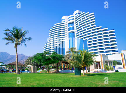 FUJAIRAH, UAE - November 16: Luxurious 5-star hotel Le Meridien Al Aqah Beach Resort on November 2, 2012 in Fujairah. Stock Photo