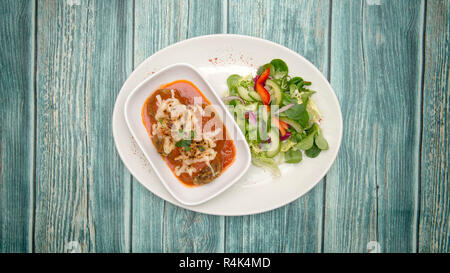 A selection of Mediterranean foods, keftedes Stock Photo