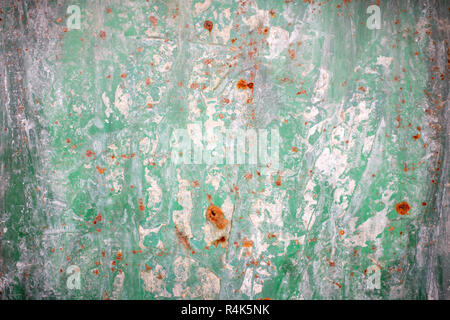 Old green rusted metal background Stock Photo
