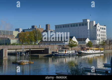 Inland harbour basin, Maastricht, the Netherlands, Binnenhafen Bassin, Niederlande Stock Photo
