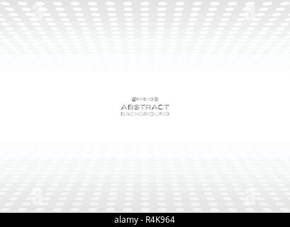 Abstract of gray dot patterns in perspective view background. Vector eps10 Stock Vector