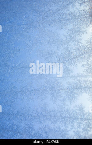 Frost on a cold window. Stock Photo