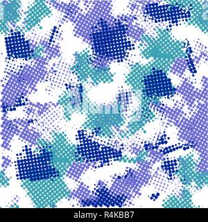 Abstract modern grunge pixelated blue teal and violet background Stock Vector