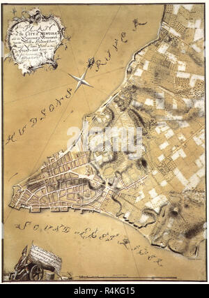 Plan of New York City. 1766, Montresor, John. Stock Photo