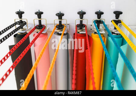 Colorful paper backgrounds for a photo studio Stock Photo