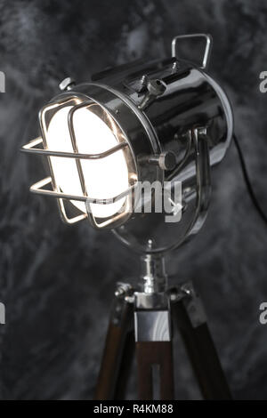Vintage spotlight on the grunge black background Stock Photo