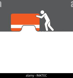 pushing huge credit card through reading device Stock Vector