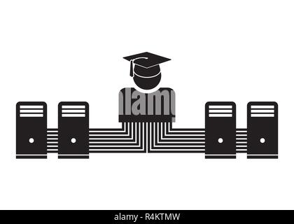 expert AI computer system as a digital authority Stock Vector