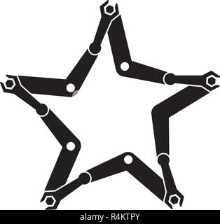 automation star - self repairing concept design Stock Vector