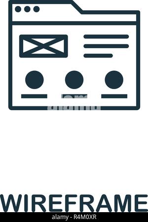 Wireframe icon. Premium style design from design ui and ux collection. Pixel perfect wireframe icon for web design, apps, software, printing usage. Stock Vector