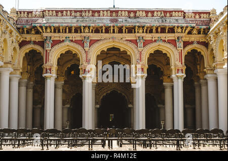 Photo of Indian architecture Thirumalai Nayakkar Mahal palace in Madurai Stock Photo