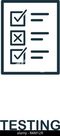 Testing icon. Premium style design from design ui and ux collection. Pixel perfect testing icon for web design, apps, software, printing usage. Stock Vector