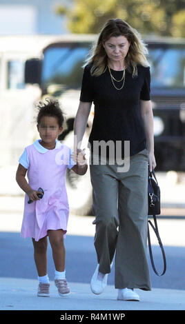 Ellen Pompeo goes out for breakfast with her daughter Sienna May