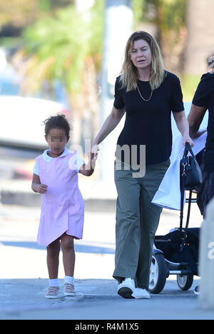 Ellen Pompeo goes out for breakfast with her daughter Sienna May