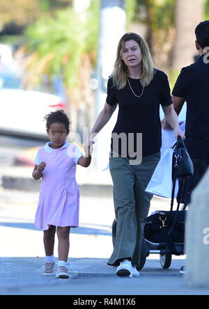 Ellen Pompeo goes out for breakfast with her daughter Sienna May