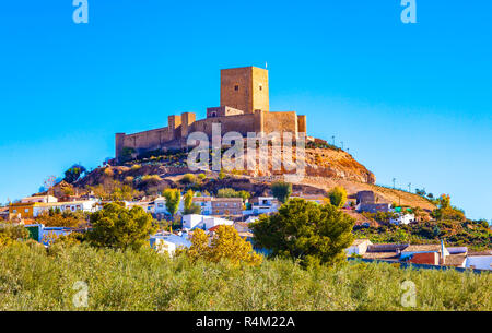 View of the castle of Alcaudete, province of Jaen, Andalusia, Spain. Stock Photo