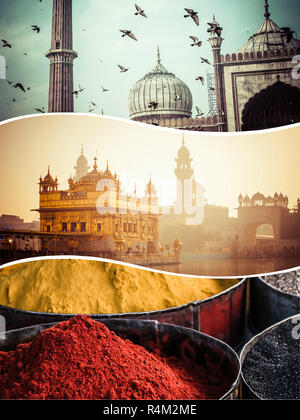 Collage of India images - travel background (my photos) Stock Photo