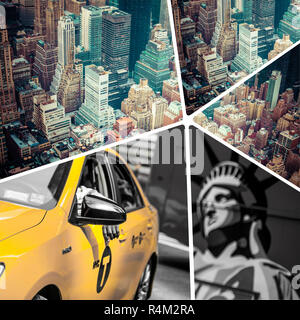 Collage of New Jork ( USA ) images - travel background (my photos) Stock Photo