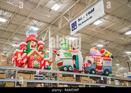 Christmas sales at Lowe's outdoor store. Stock Photo