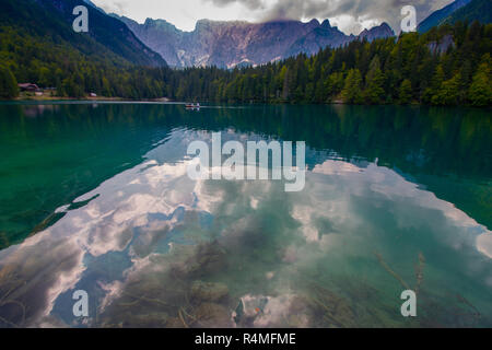 scenic lago di fusine in italy Stock Photo