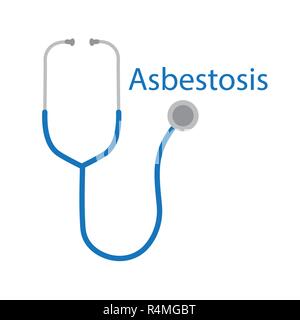 Asbestosis word and stethoscope icon- vector illustration Stock Vector