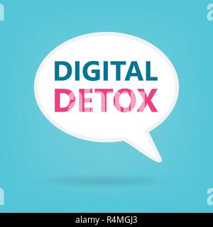 digital detox text on a bubble speech - vector illustration Stock Vector