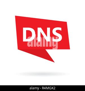DNS (Domain Name System) acronym on a speach bubble- vector illustration Stock Vector