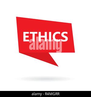 ethics word on a speech bubble- vector illustration Stock Vector