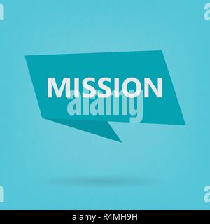 mission word on a speech bubble- vector illustration Stock Vector