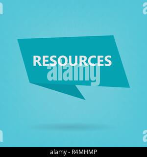 resources word on a speech bubble- vector illustration Stock Vector