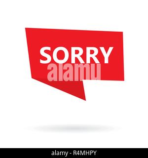 sorry word on a speech bubble- vector illustration Stock Vector