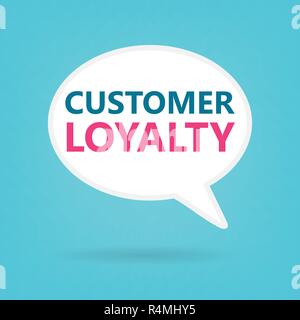 customer royalty text on a bubble speech - vector illustration Stock Vector