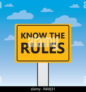 know the rules written on a billboard- vector illustration Stock Vector