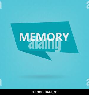 memory word on a speech bubble- vector illustration Stock Vector