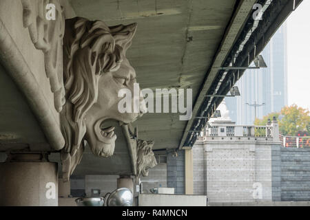 Detail of carving under bridge over RIver Haihe in Tianjin Stock Photo