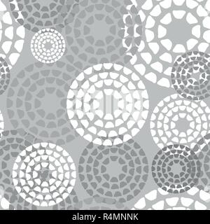 Abstract geometric pattern the points, circles. Gray seamless vector background Stock Vector