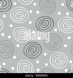 Abstract geometric pattern the points, circles. Gray seamless vector background Stock Vector