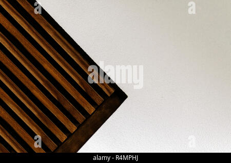 wooden grates and white painted textüre wall Stock Photo