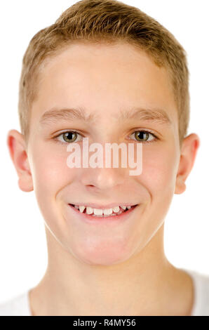 teenage boy isolated on a white background Stock Photo