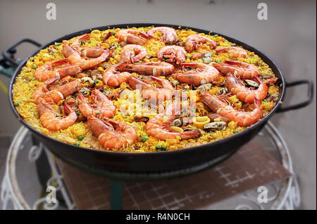 paella spanish seafood rice Stock Photo