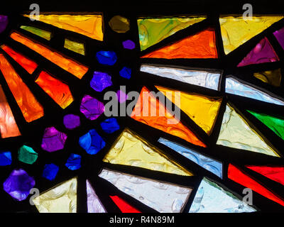 Close up of stained glass window Stock Photo