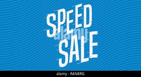 Fast sale horizontal banner. Composition with text in center and speed lines. Vector illustration. Stock Vector