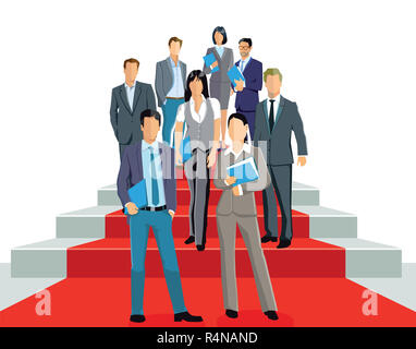 successful business people on a red carpet Stock Photo