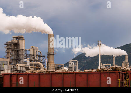 Smokestacs of industrial plant. Stock Photo