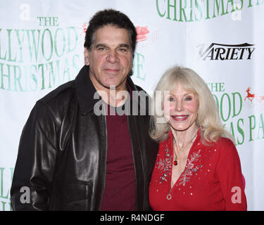 Lou Ferrigno and Carla Ferrigno arrives at the 87th Annual Hollywood Christmas Parade in Hollywood California on November 25, 2018. Stock Photo