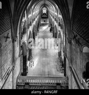 Vault and Main Aisle of Lincoln Cathedral Stock Photo